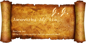Janovszky Júlia névjegykártya
