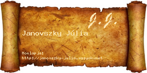Janovszky Júlia névjegykártya