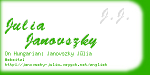 julia janovszky business card